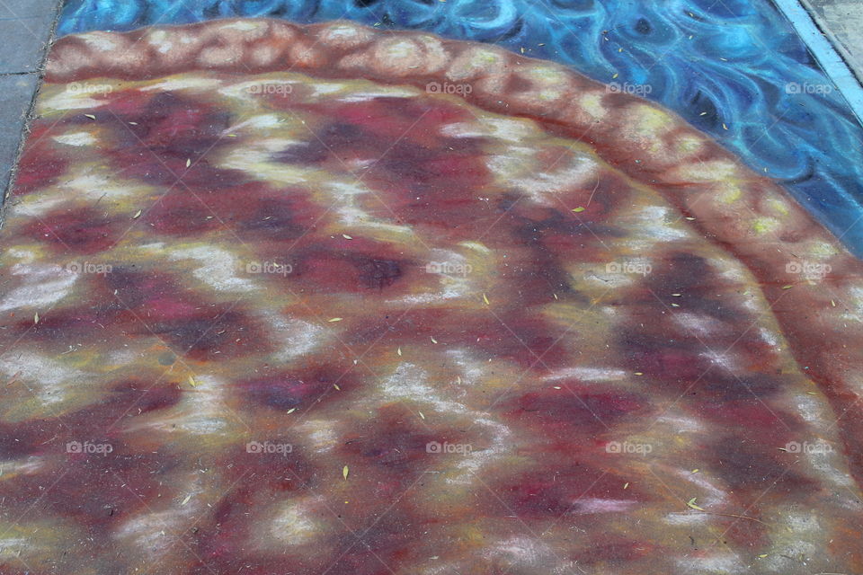 chalk art Pizza