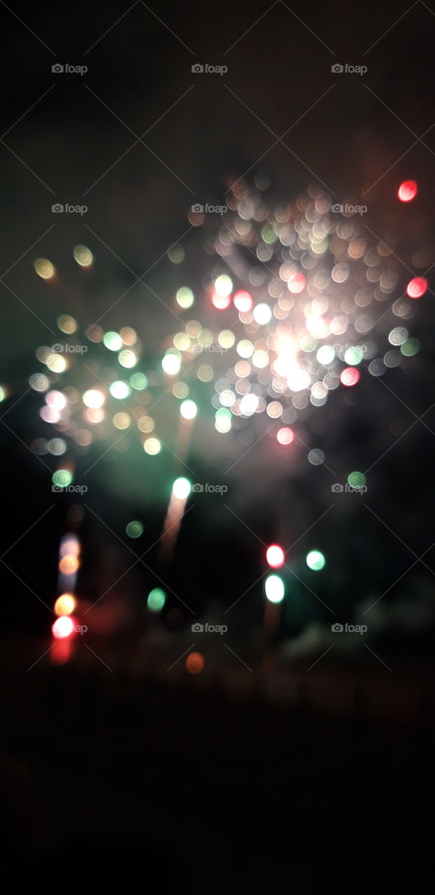 fireworks on rthe beach of Cabourg Normandy