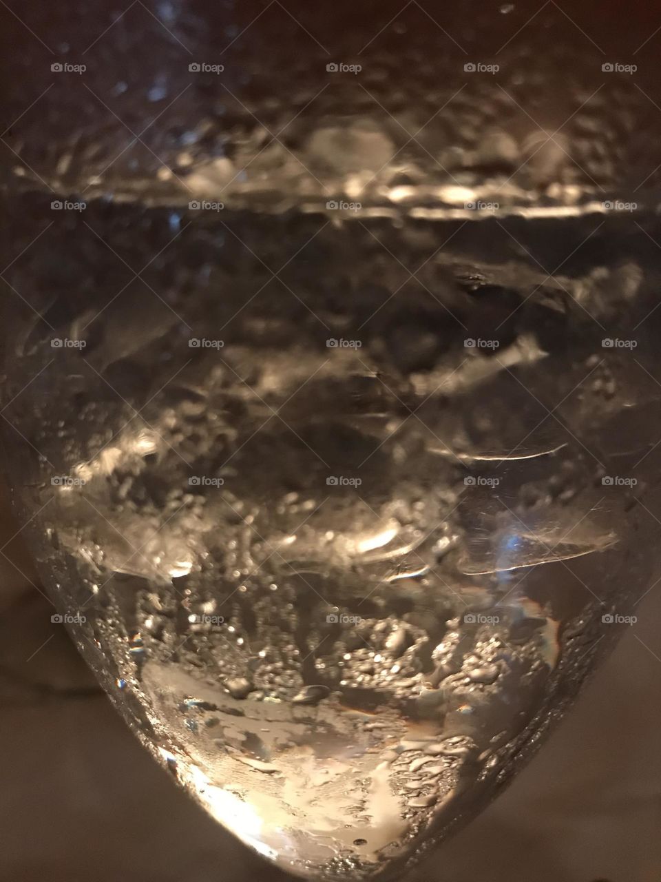 Light in a glass of ice water