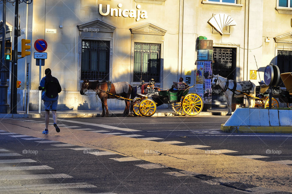 Men crossing the street 