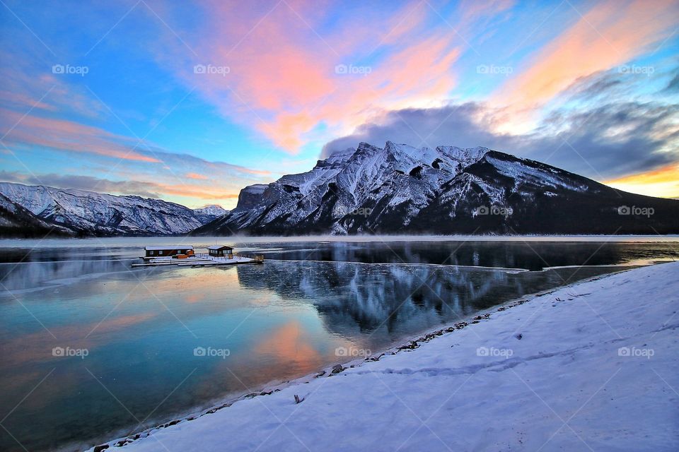 Snowcapped mountain in Banff, Canada