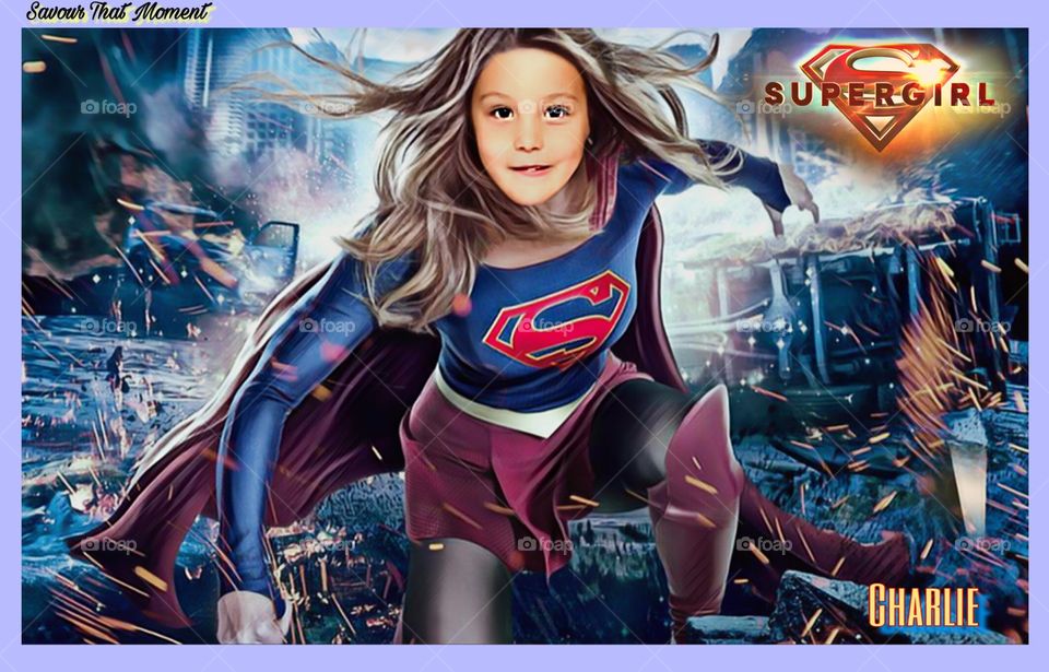 My daughter as superwomen 