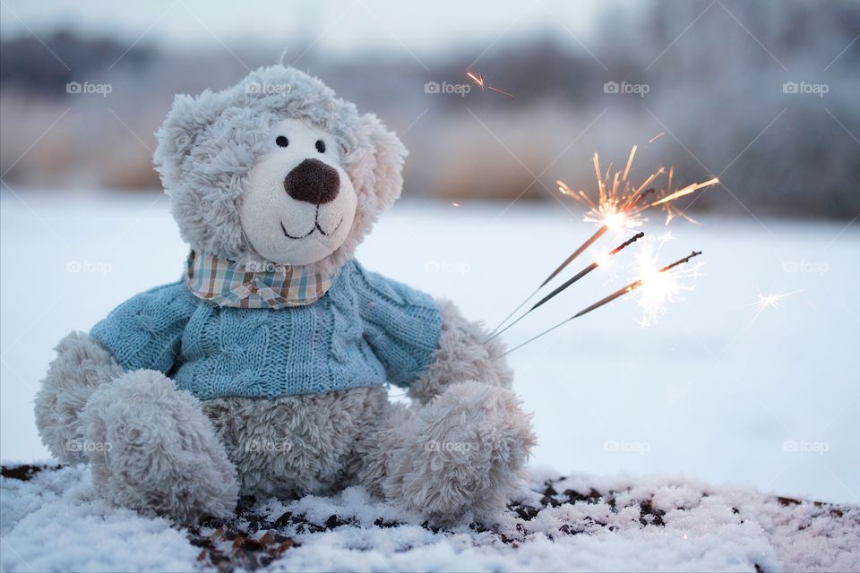 Teddy Bear with sparkler 