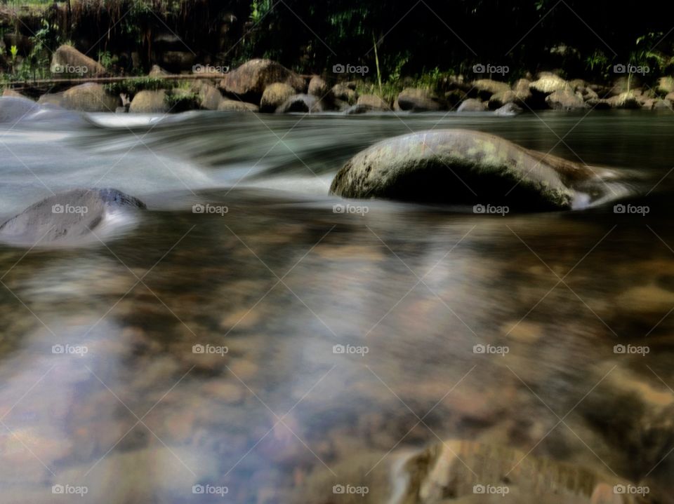 Water flow at a river stream