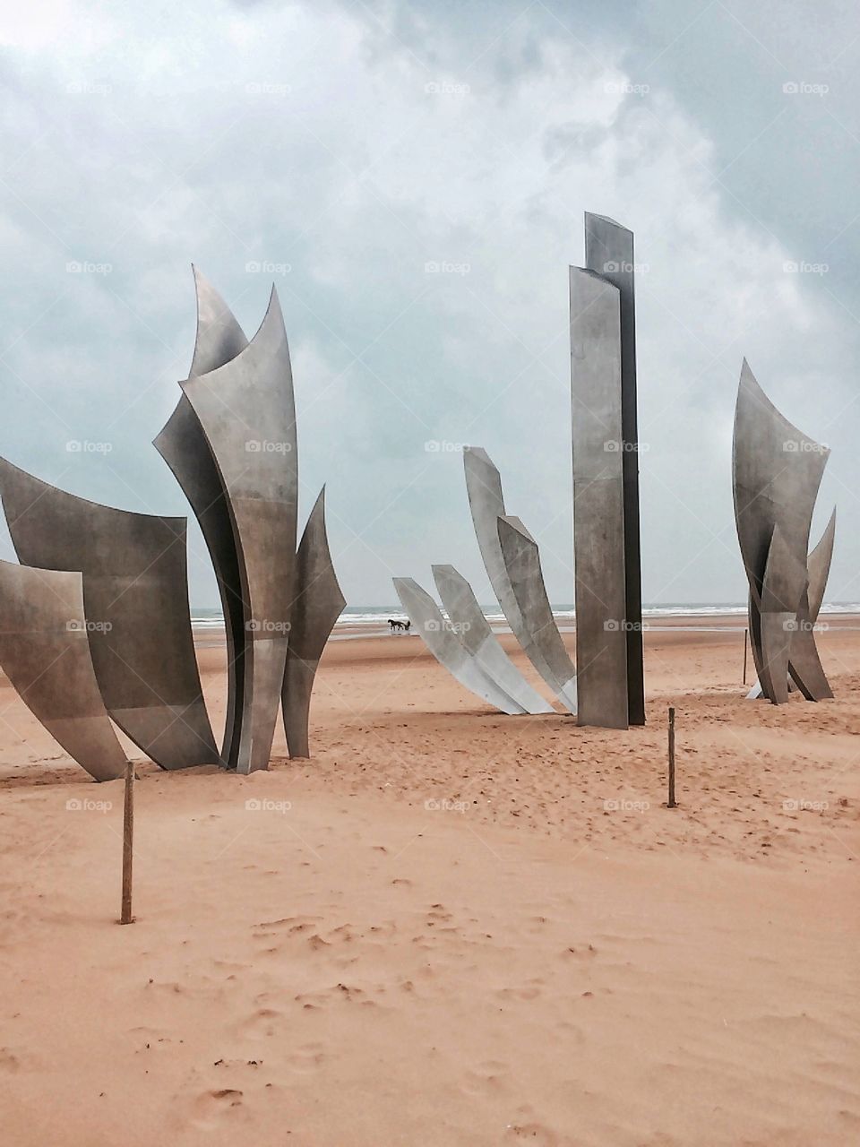 Normandy beach sculpture 
