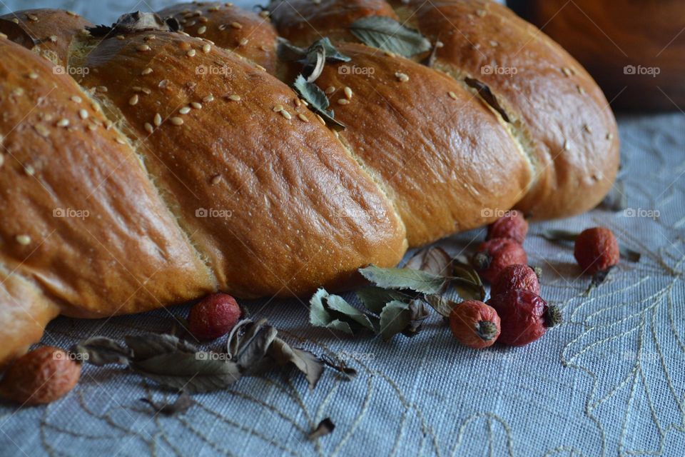 Fresh bread with berrys