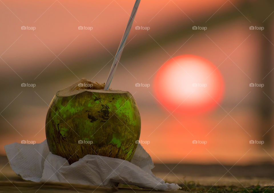 Close-up of a coconut