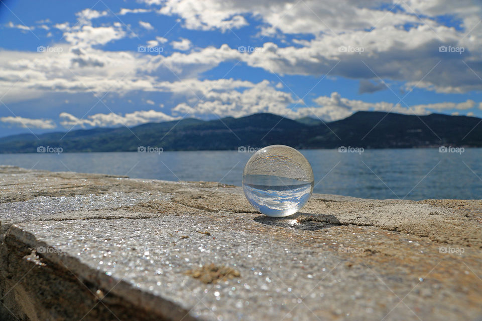 Crystal Ball overlooking Lake Maggiore, Italy