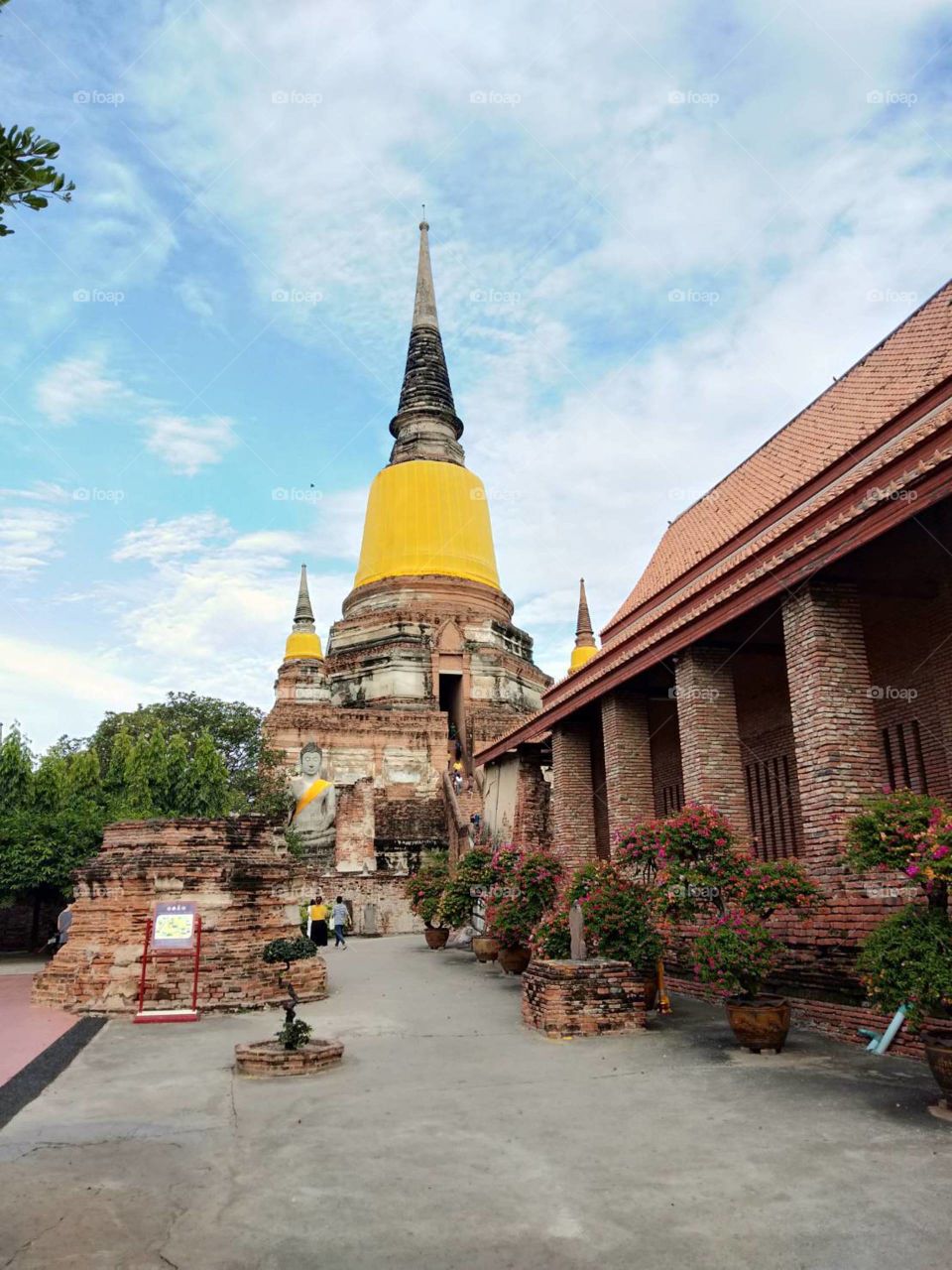 Wat Yai Chai Mong khol, Temple, Historical city, Thailand.