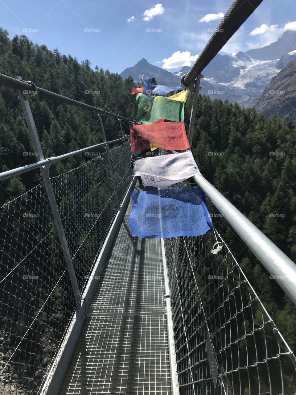 Himalayan prayer flags in Randa, Switzerland 