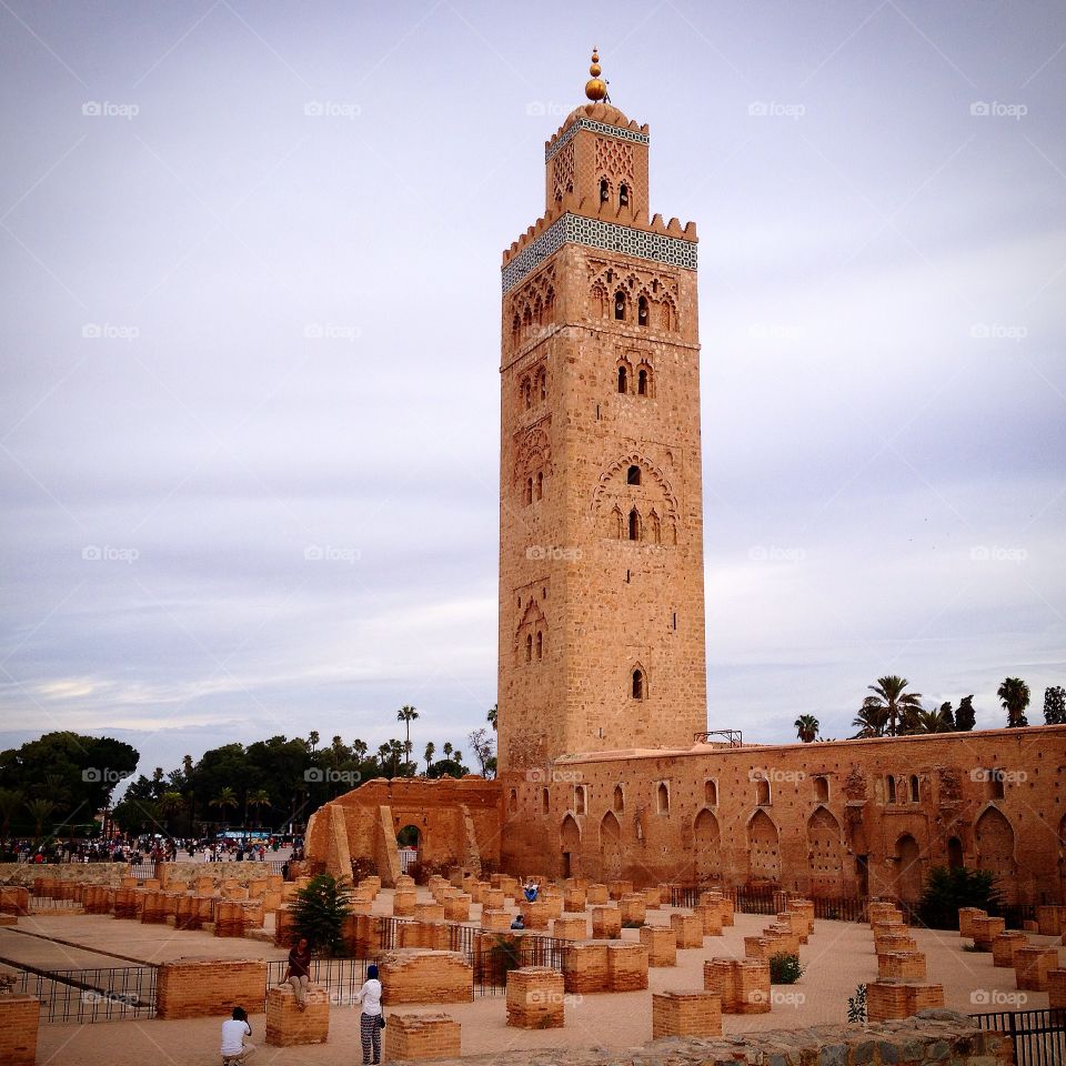 Cutubia mosque in Marakesh. A most important mosque in Marrakech