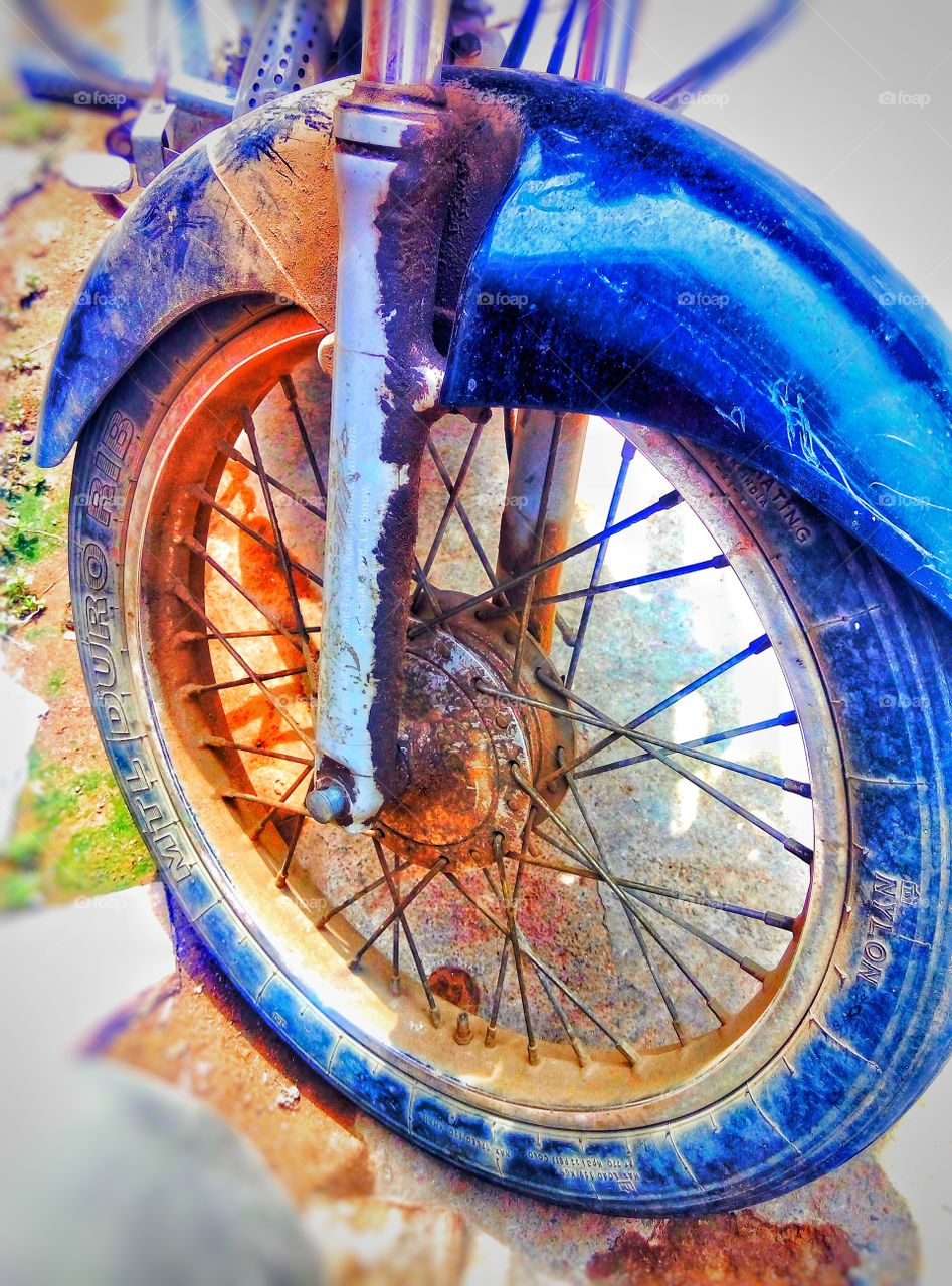 dust and dirt bike wheel