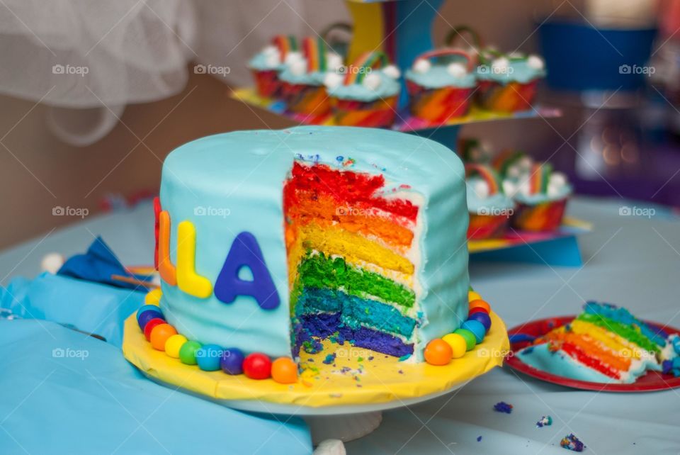 Colorful birthday party cake