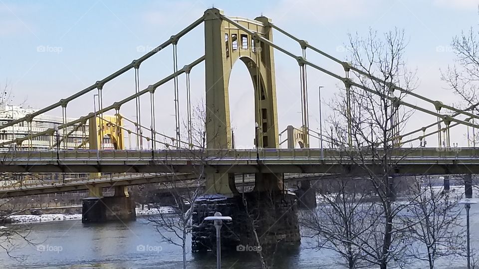 Steel Bridge Above Water