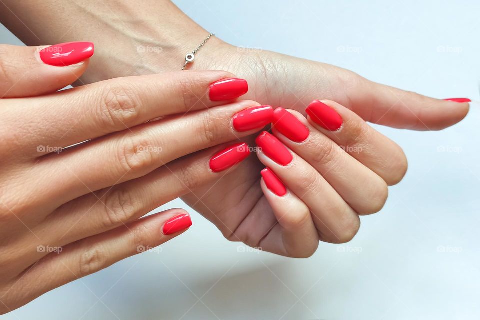 Woman hands with beautiful nails