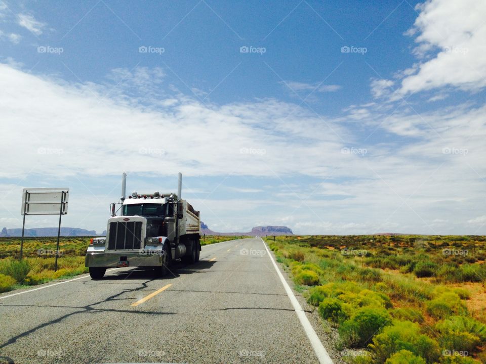 A beautiful truck on the road 