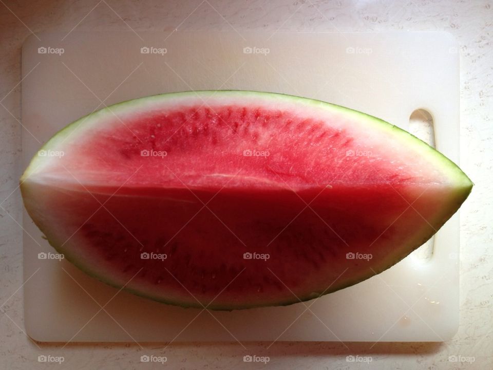 Watermelon on cutting board