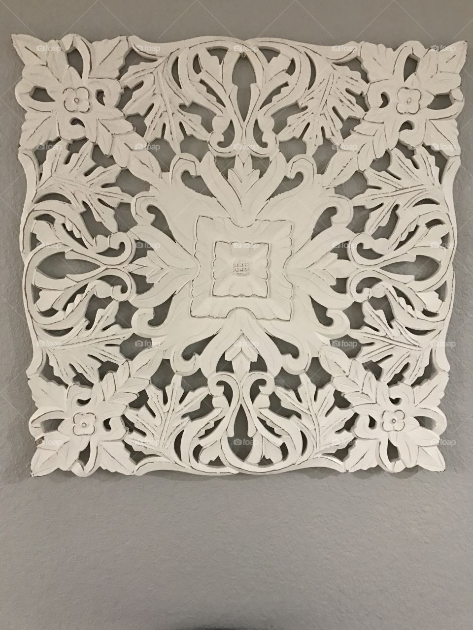 Square Carved wood wall art