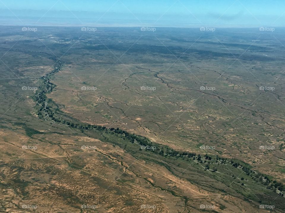 Parachilna Gorge, South Australia, near the Flinders Ranges, aerial view from light plane 