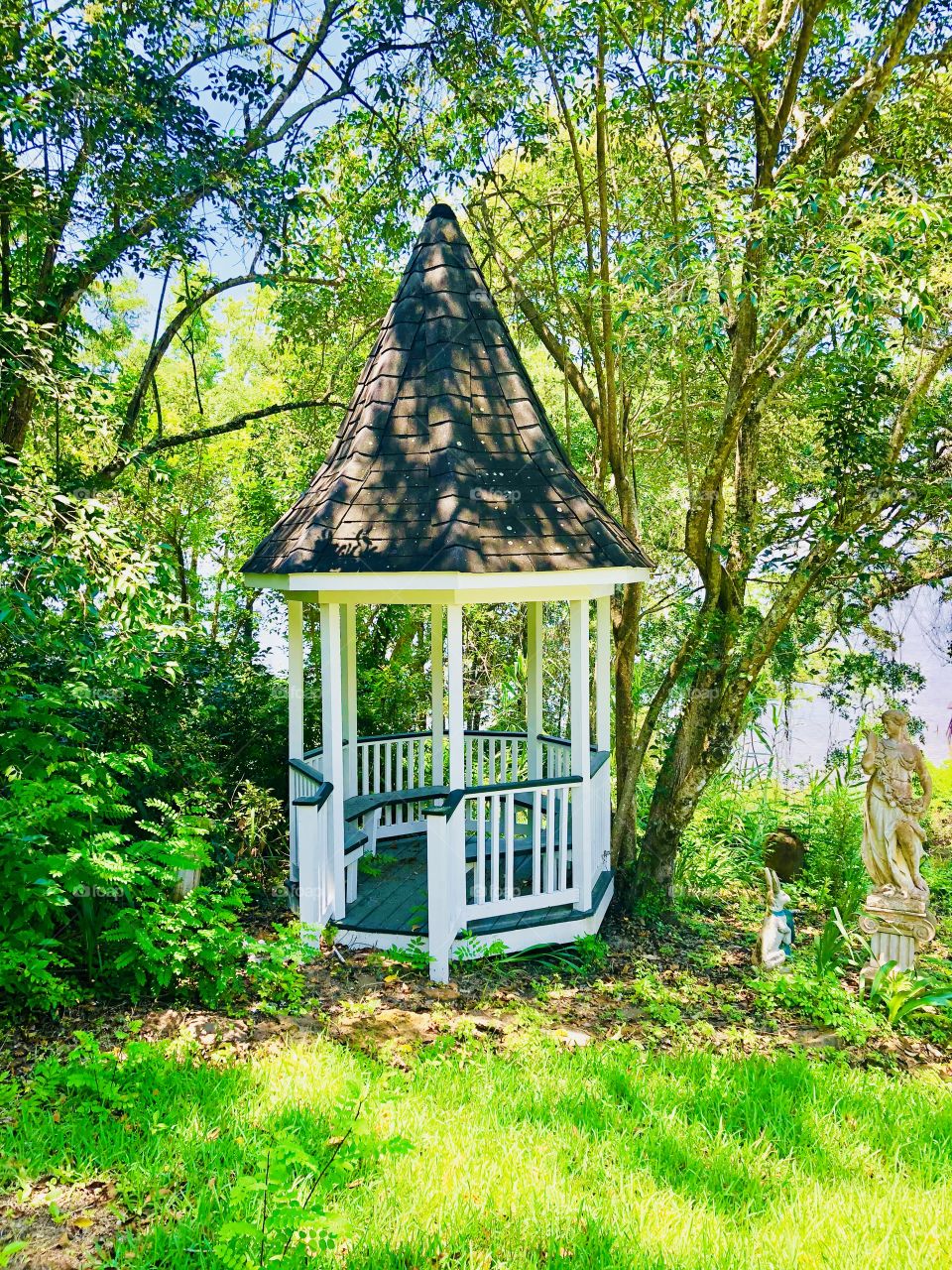 Gazebo in garden 