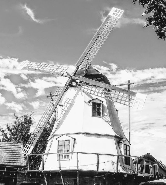 Black and White Windmill