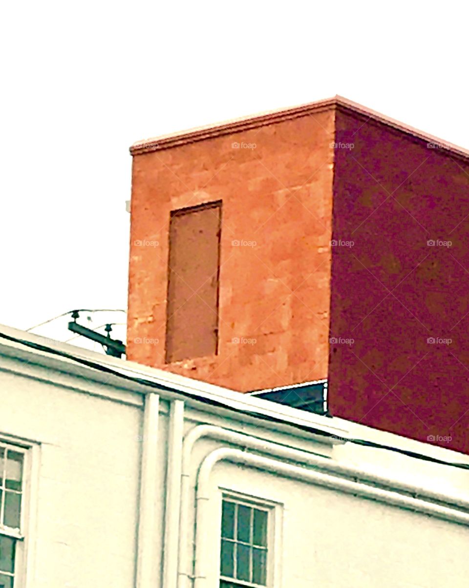 Orange Wall on Rooftop