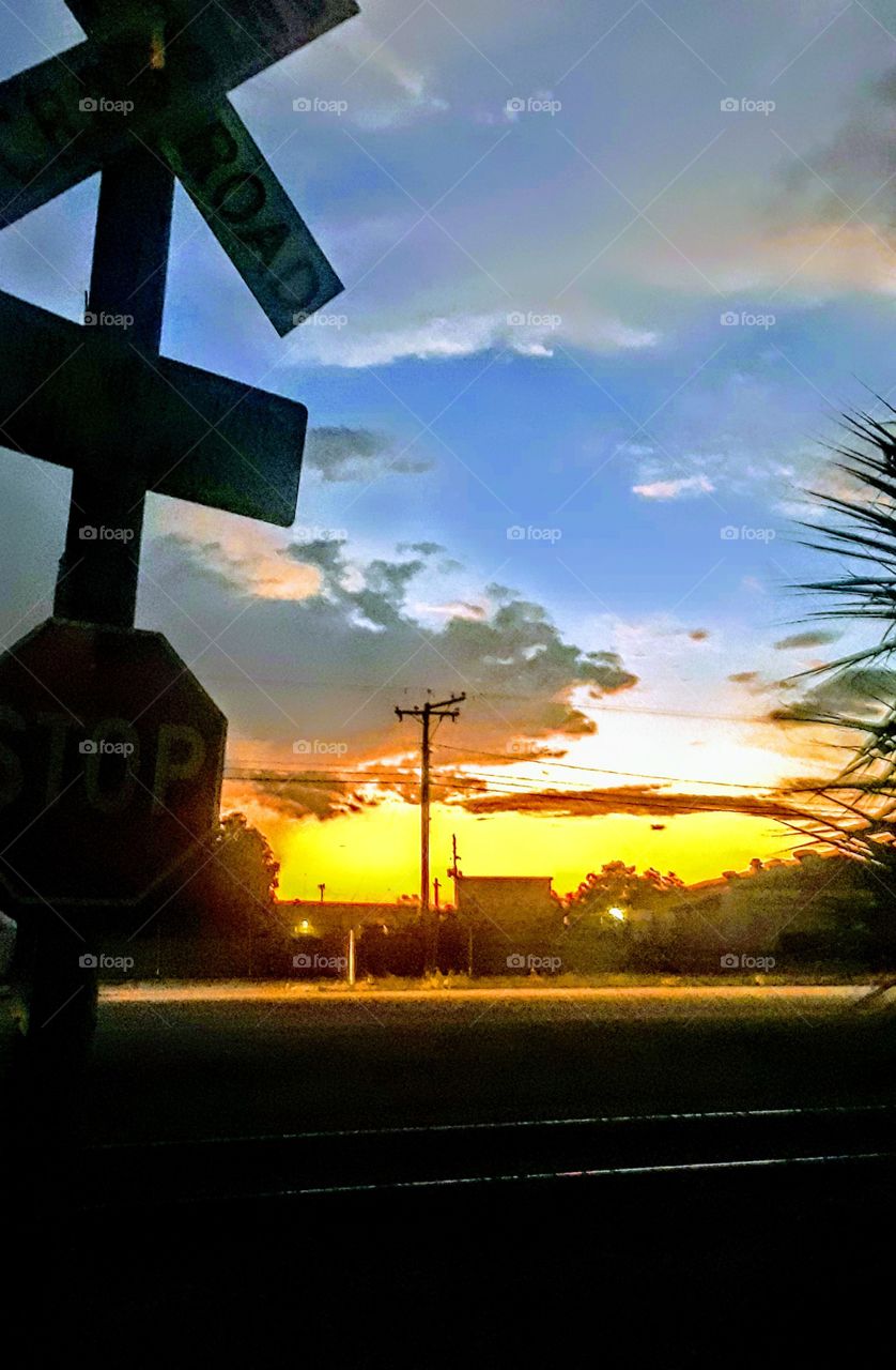 railroad sunset