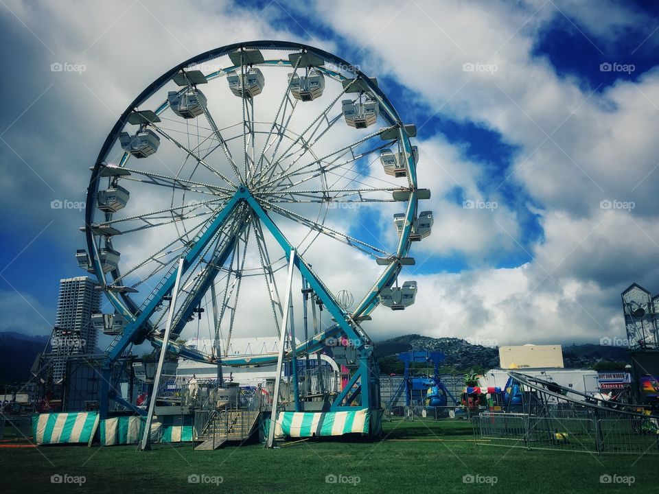 Low angle view of ferries wheel