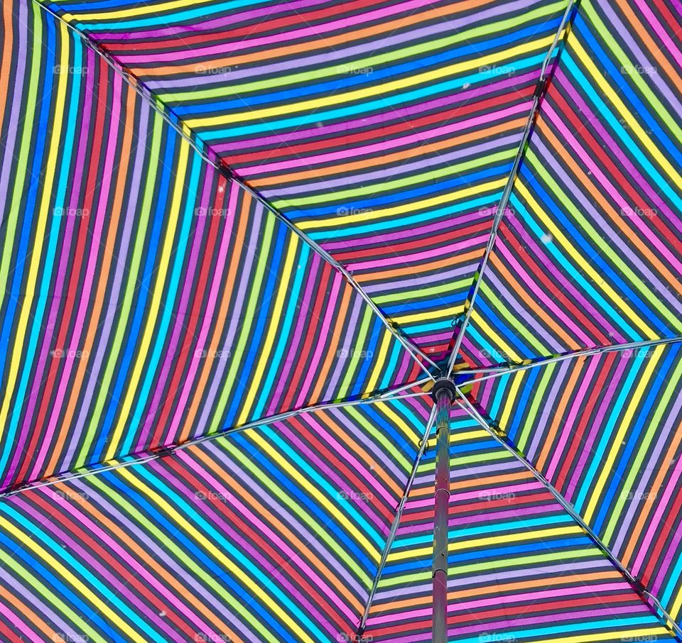 Composition, patterns, striped umbrella close up 