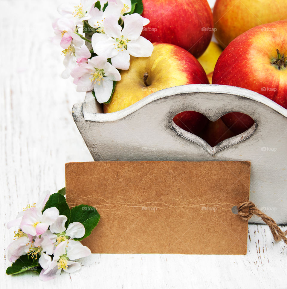 Apples and spring blossom