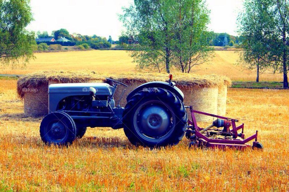 Tractor in agriculture field