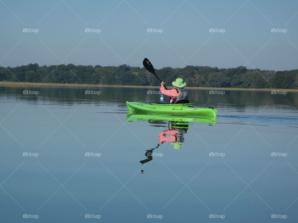 A lone kayaker