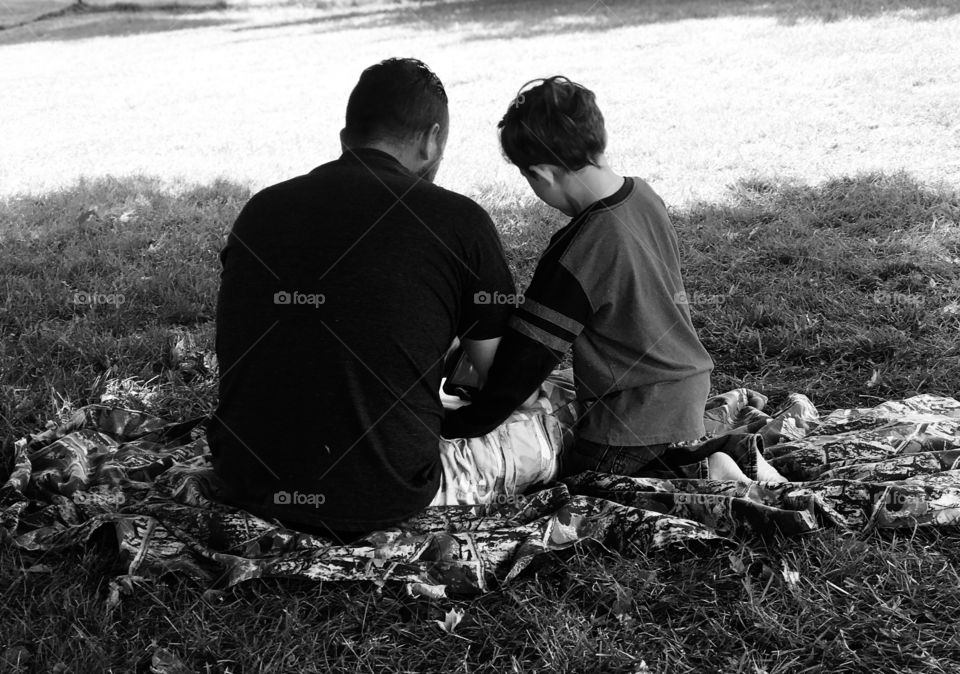 Bonding daddy and son. 