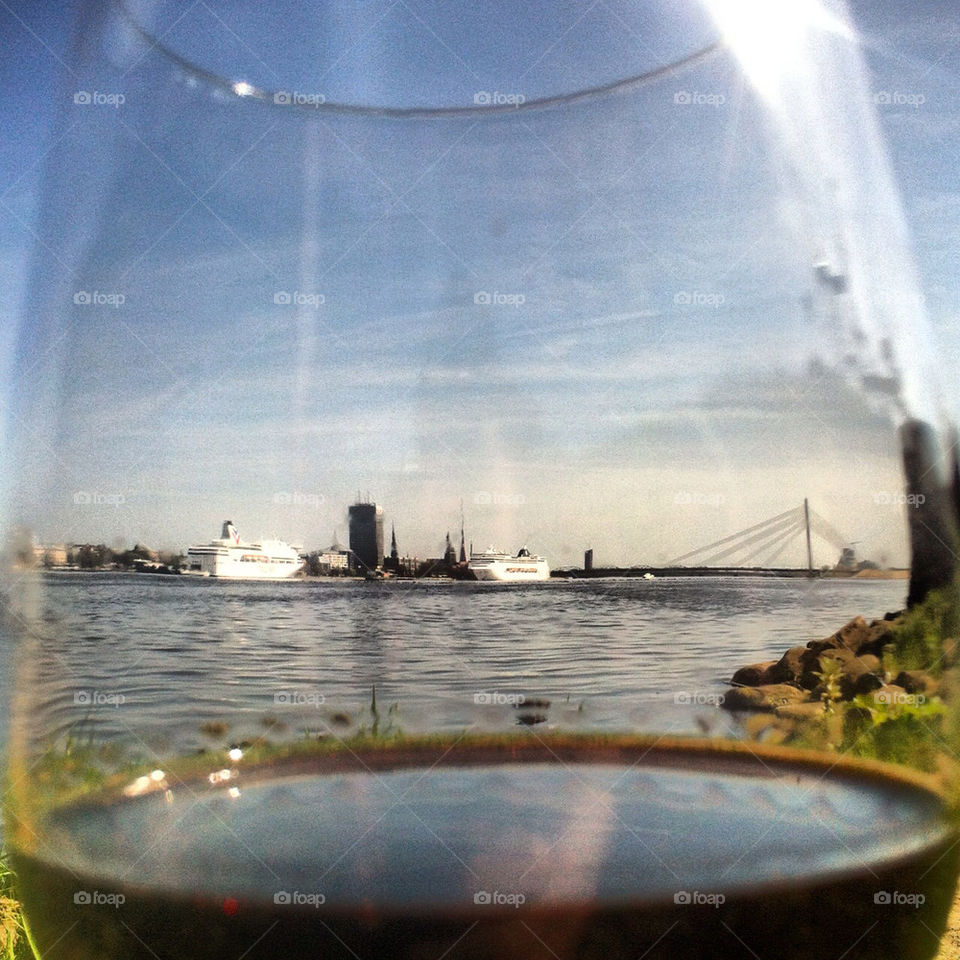 sky glass river bridge by janispurins