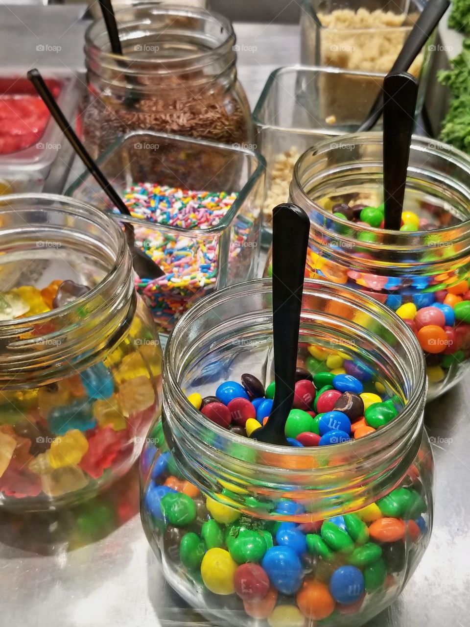 Assortment or toppings for Ice cream