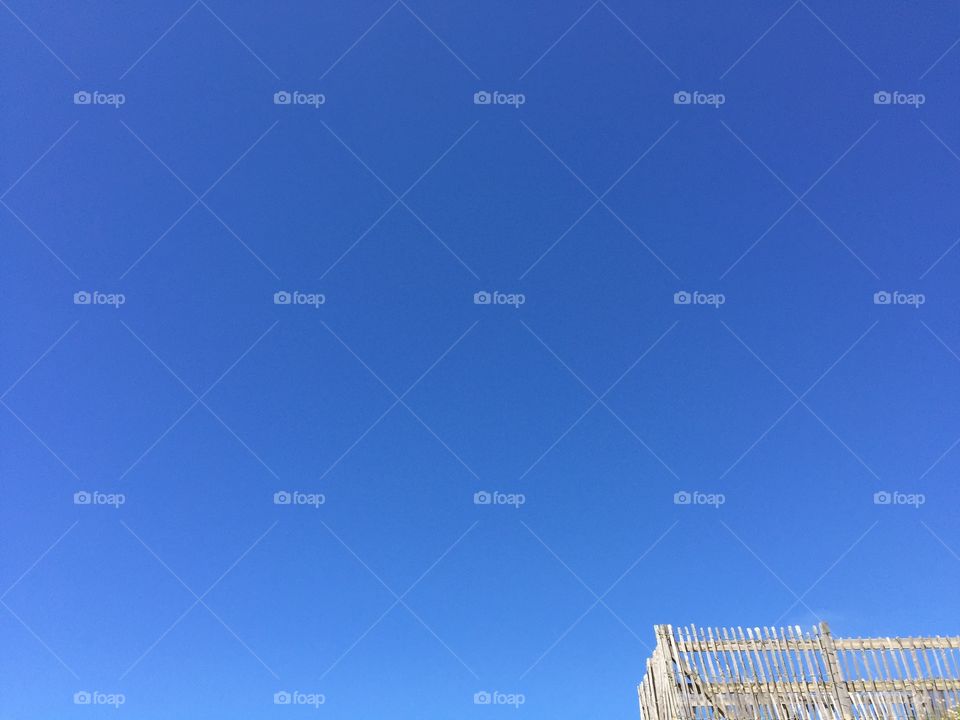 Roof against blue sky