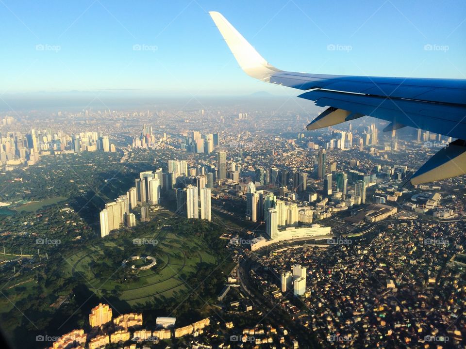 A city from the air. Manila as seen from the air