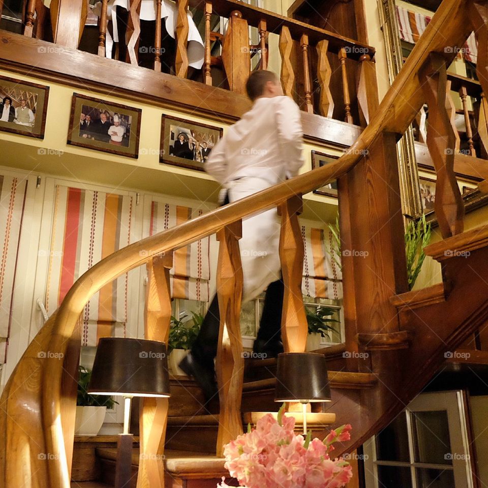 Staircase in the restaurant