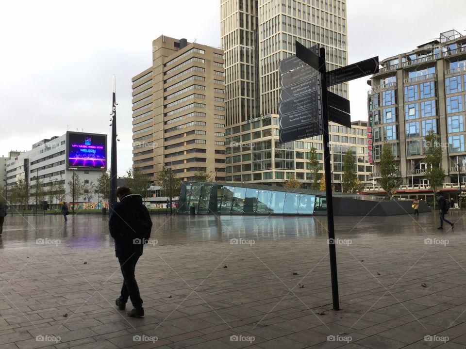 One man in a big city Rotterdam
