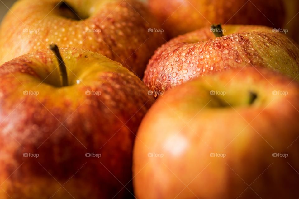 Full frame shot of wet apples