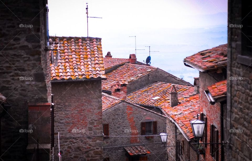 Roofs in Cortona, Tuscany