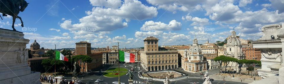 panoramic view of piazza Venezia
