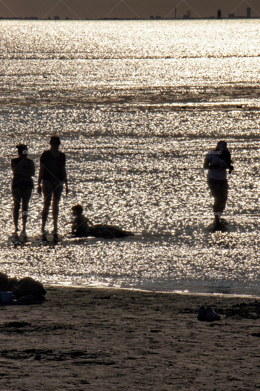 Silhouettes in sunset 