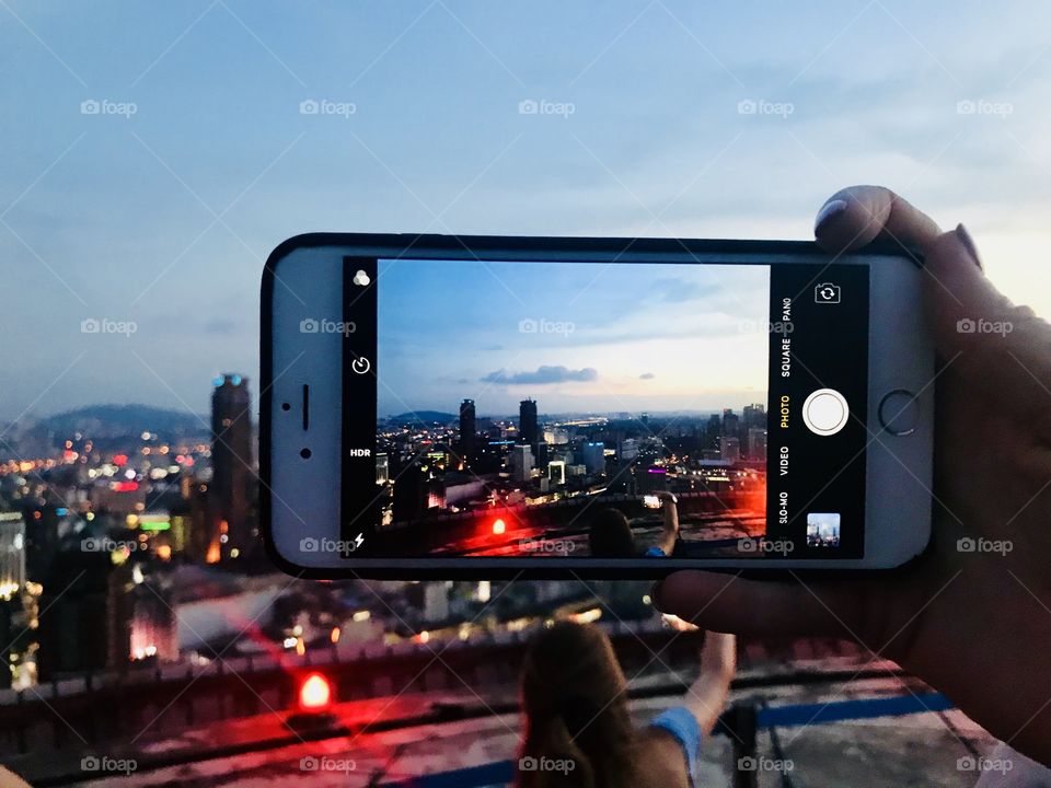 City views through the iphone