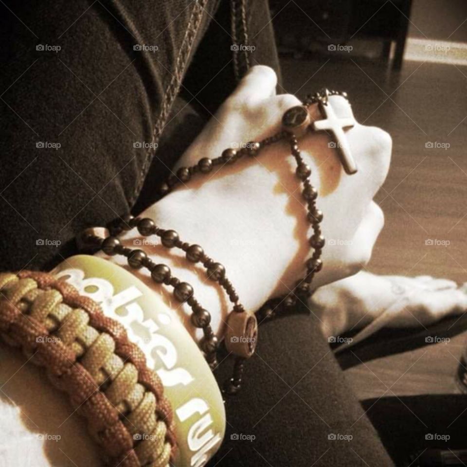 A simple shot I took of my bracelets, hand, and stunning rosary. Not sure why I like it so much but I think its simple and deep as well as for a view of just a hand and wrist it tells a detailed story if you take time to see it