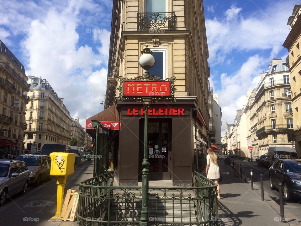 Traveling in Paris. Ready to take the Metro in Paris France. 