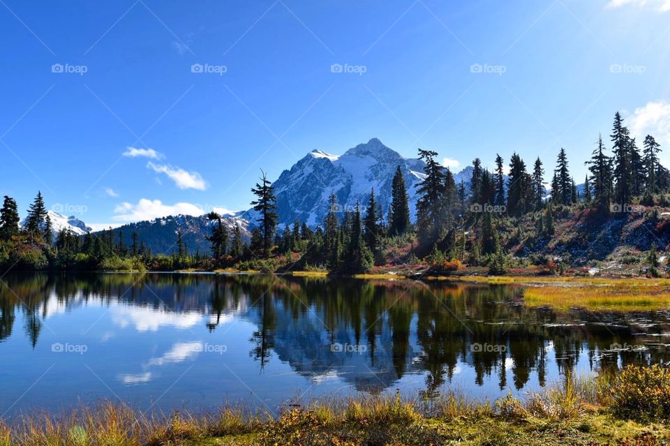 Fall reflections at Picture Lake.