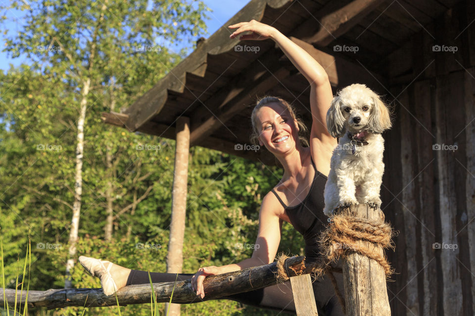 Dancer with her dog