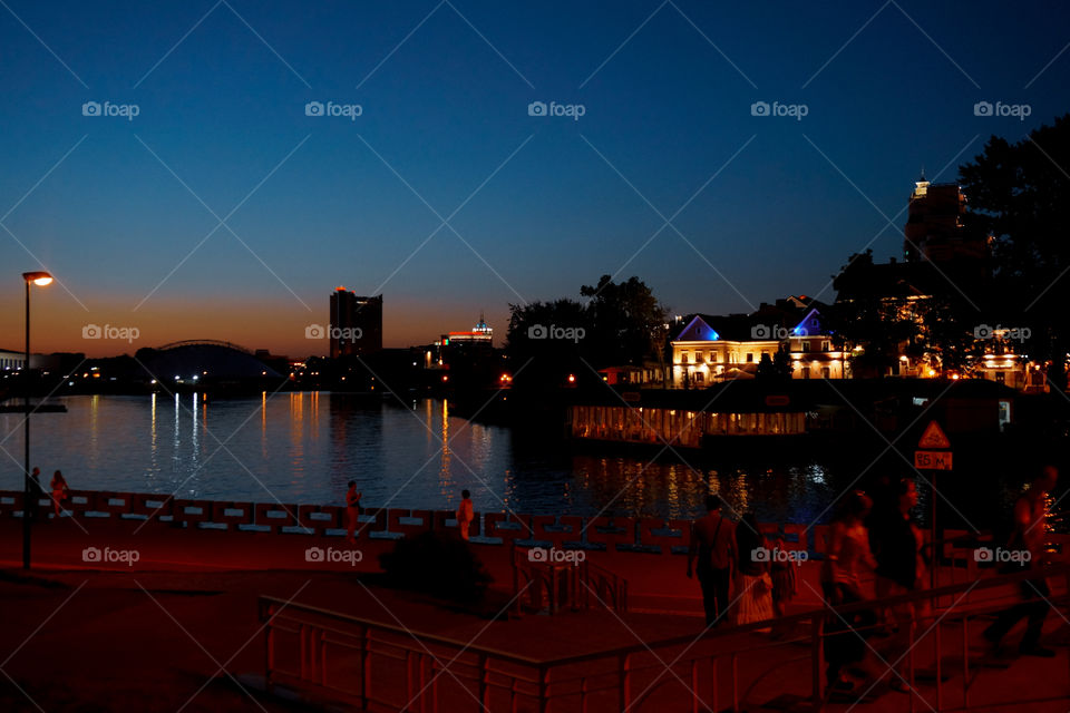 Minsk  night cityscape