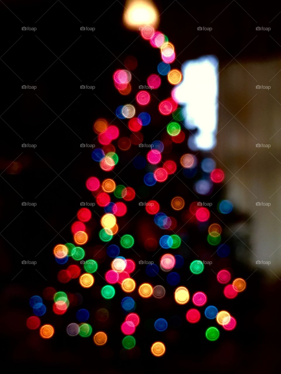 Christmas tree lights dreamy glow
